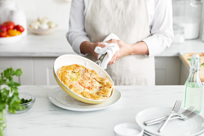 GreenLife Artisan Topf-/Pfannenset 12-teilig Gelb produkt in gebrauch