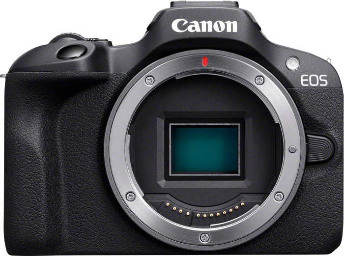 Canon EOS R100 Black + RF-S 18-45mm + RF-S 55-210mm front