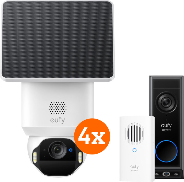 eufy SoloCam E42 4er-Pack + Video Doorbell E340 + Chime Main Image