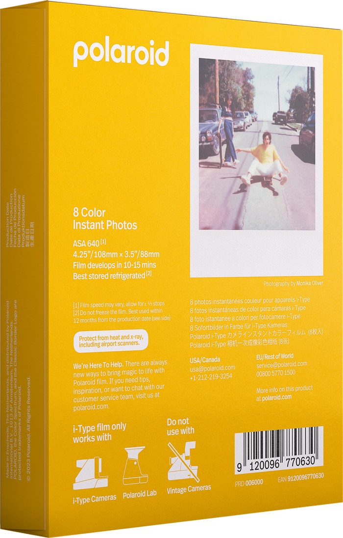 Polaroid Color Instant Fotopapier i-Type Film (8 Stk.) verpackung