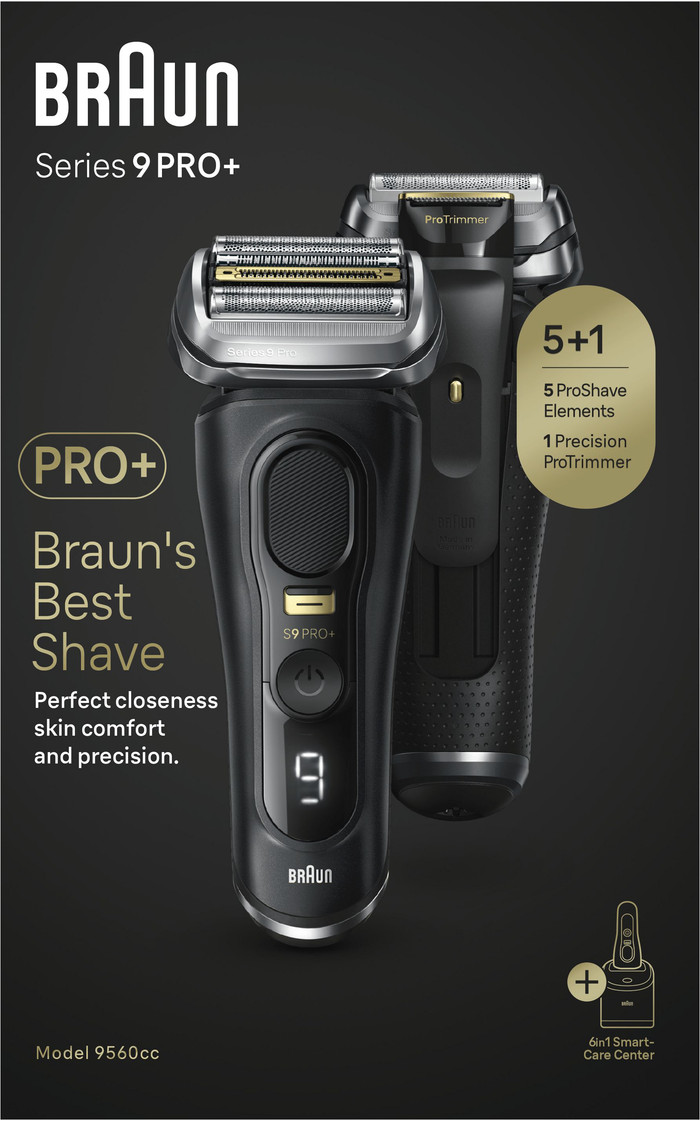 Braun Series 9 Pro+ 9560cc Schwarz verpackung