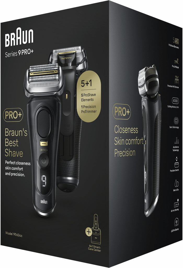 Braun Series 9 Pro+ 9560cc Schwarz verpackung
