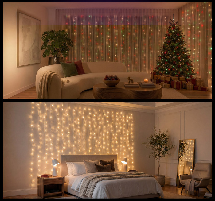 Philips Hue LED Light Curtain 1.35x2m product in use