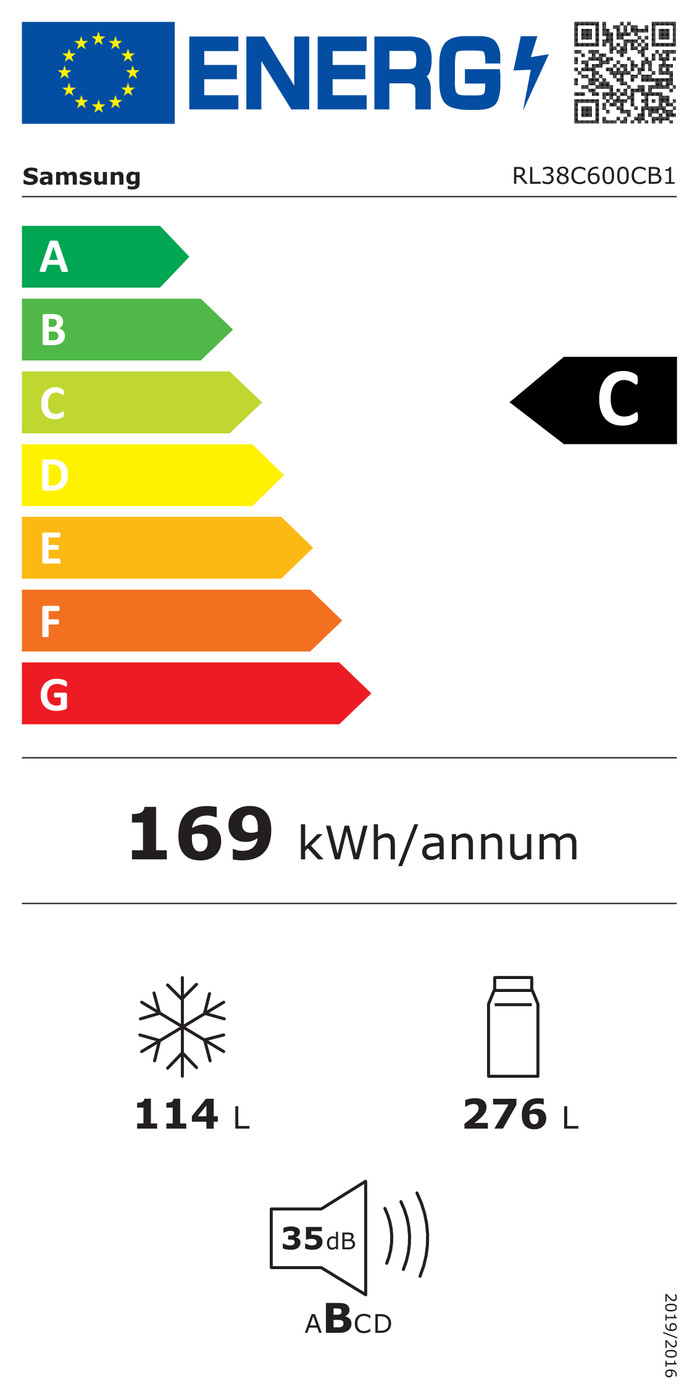 Samsung RL38C600CB1/EG energy label