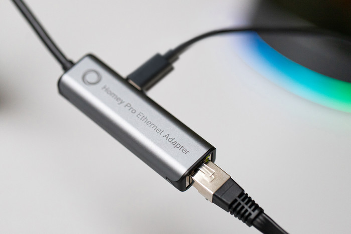 Homey Pro Ethernet Adapter product in use