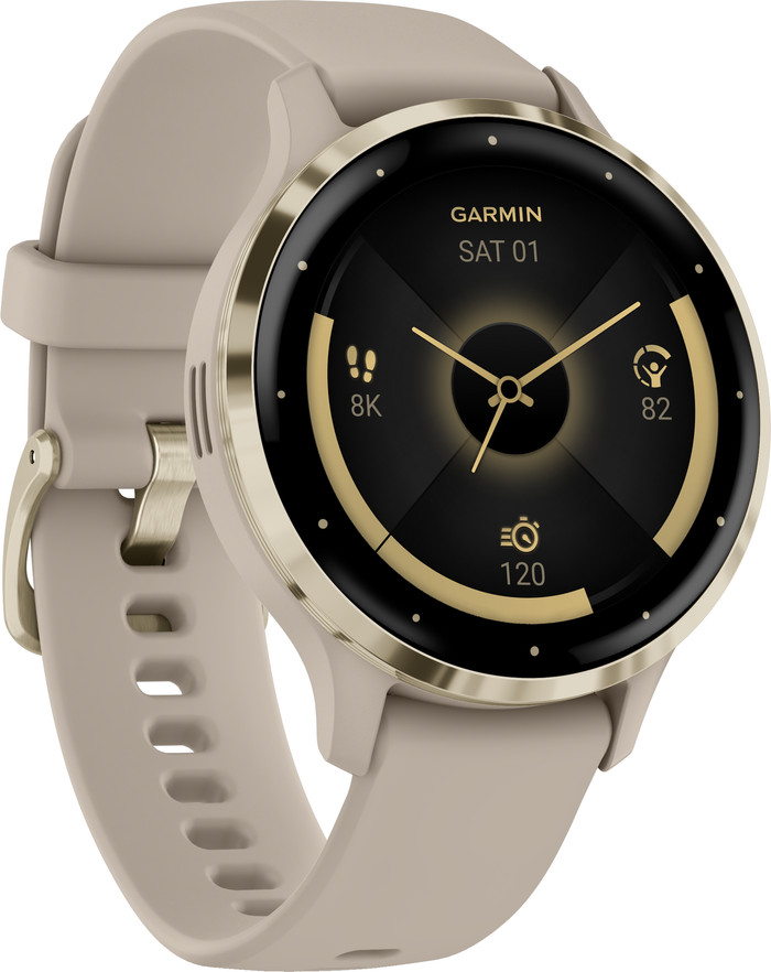 Garmin Venu 3S Gold/Beige left side