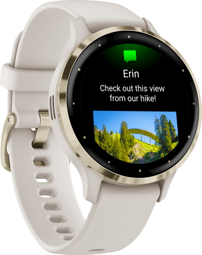 Garmin Venu 3S Gold/White left side
