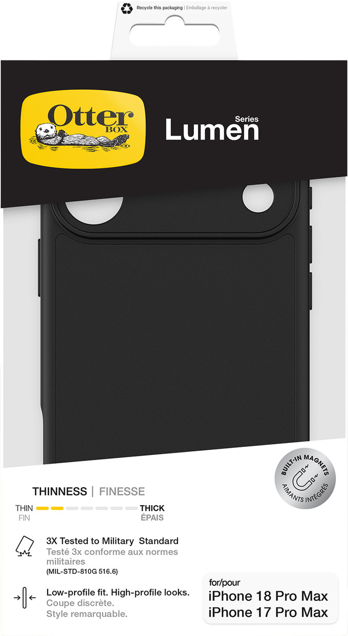 Otterbox Lumen iPhone 18 Pro Max / 17 Pro Max Backcover Schwarz verpackung
