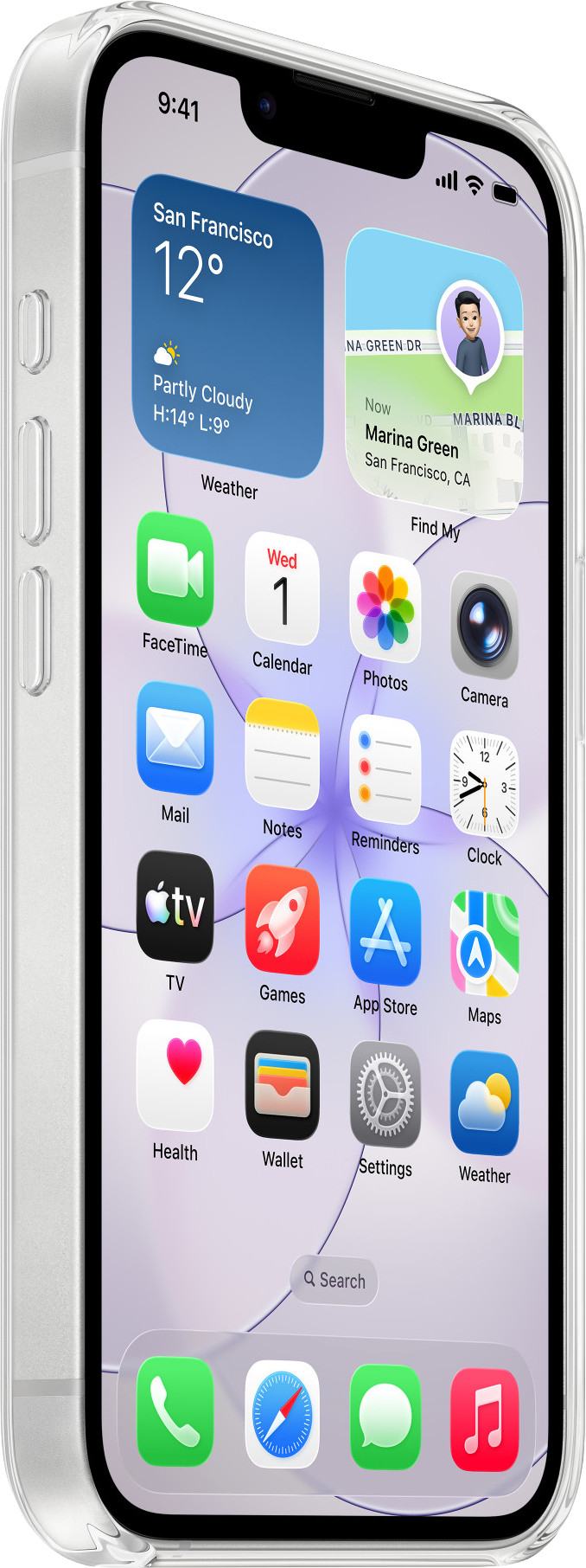 Apple iPhone 17e Backcover mit MagSafe Transparent rechte seite