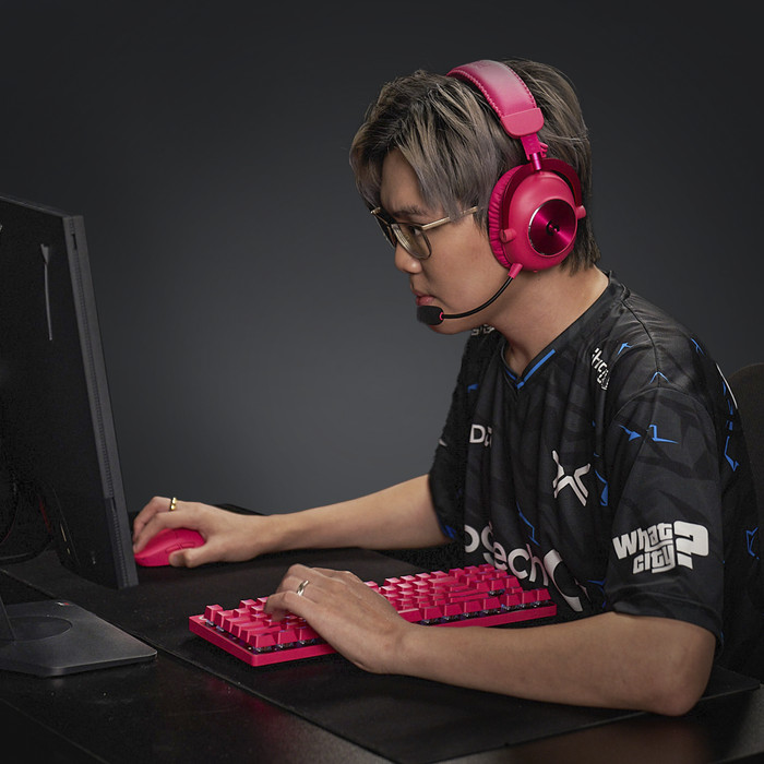 Logitech G PRO X Superlight 2 LIGHTSPEED Wireless Gaming Mouse Magenta product in use