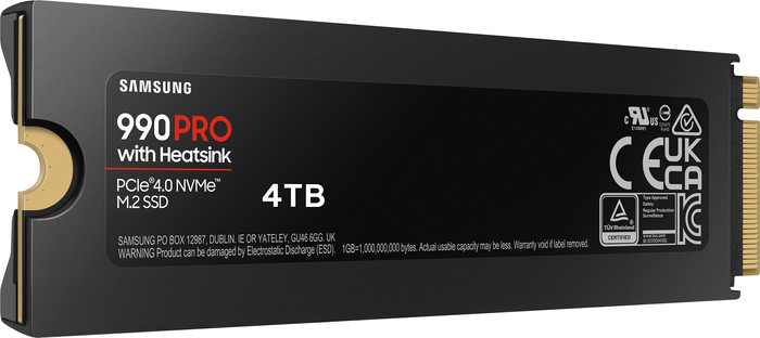 Samsung 990 Pro 4TB Heatsink NVMe SSD | Coolblue | Solid