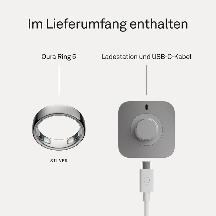 Oura Ring 5 Größe 8 Silber visueller lieferant