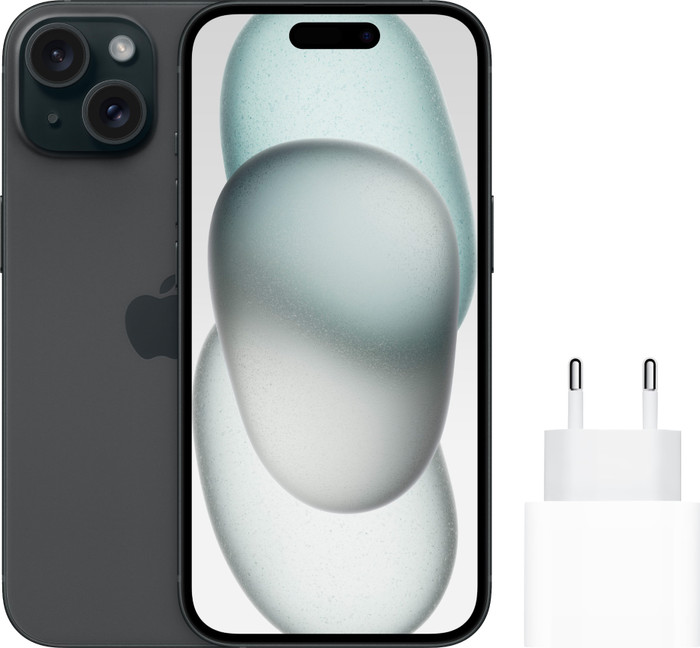 Apple iPhone 15 128GB Schwarz + Apple Schnellladegerät Main Image