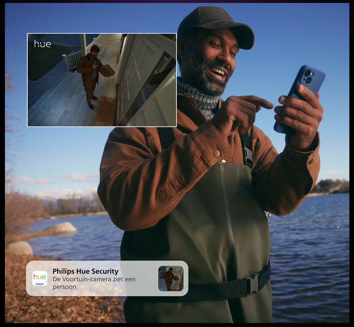 Philips Hue Secure kabelgebundene Überwachungskamera Weiß visueller lieferant