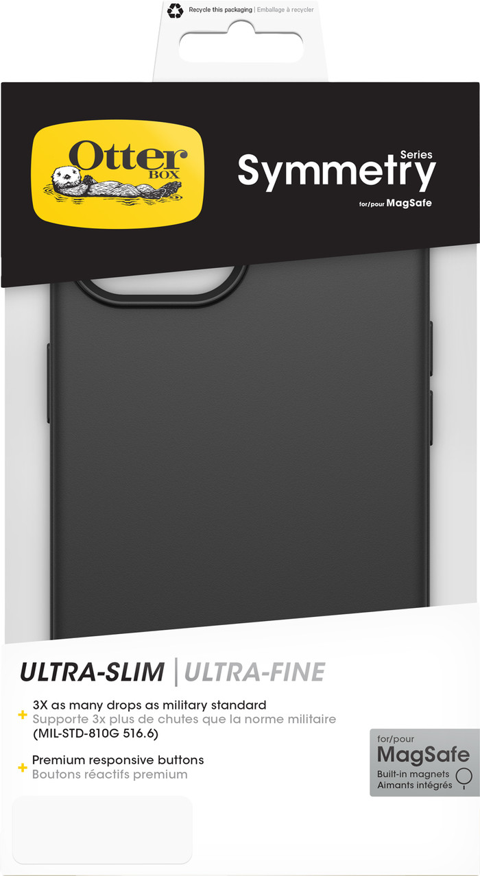 Otterbox Symmetry Apple iPhone 15 Backcover Schwarz mit MagSafe verpackung