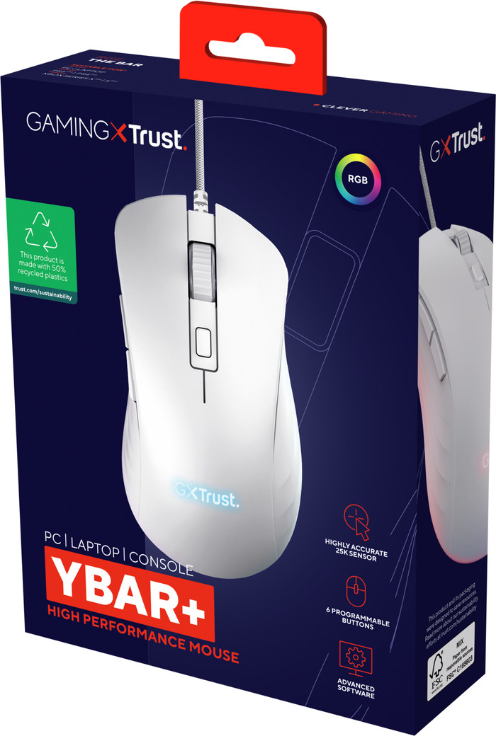 Trust GXT 924W Ybar+ Pro Gaming Mouse White null