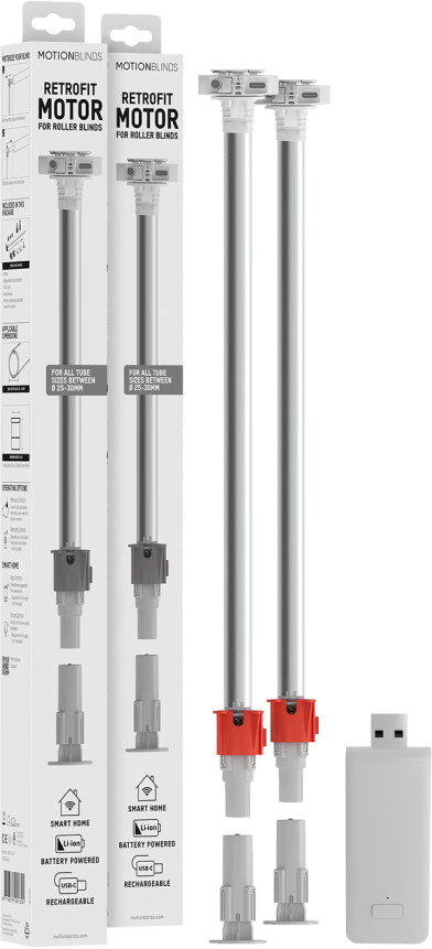 Motionblinds Retrofit starter pack 2-Pack Curtain Motor + Bridge Main Image