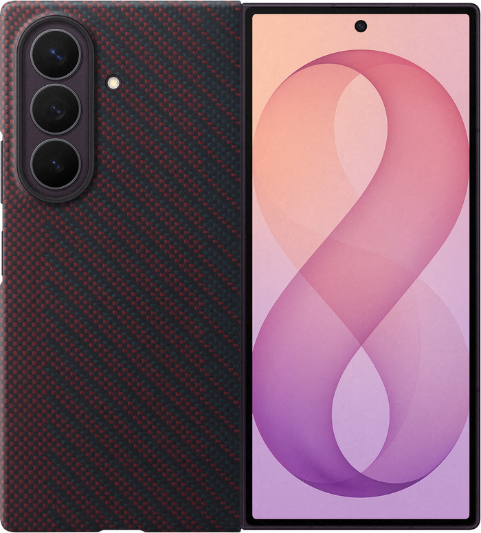 Samsung Galaxy Z Fold8 Ultra Carbon Backcover mit Magnet Rot Main Image