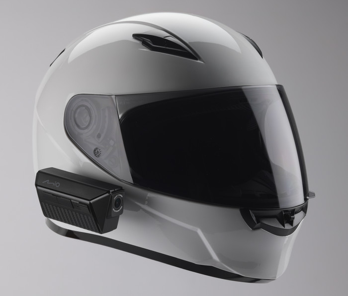 Mio MiVue MP30 GPS Dual Motorrad Dashcam produkt in gebrauch