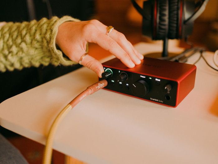 Focusrite Scarlett4-Solo produkt in gebrauch