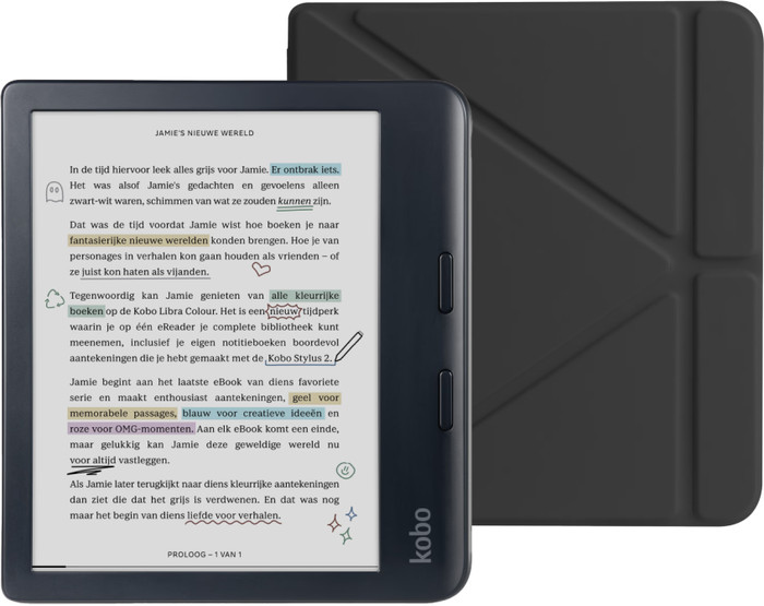 Kobo Libra Colour Schwarz + BlueBuilt Book Case Schwarz Main Image