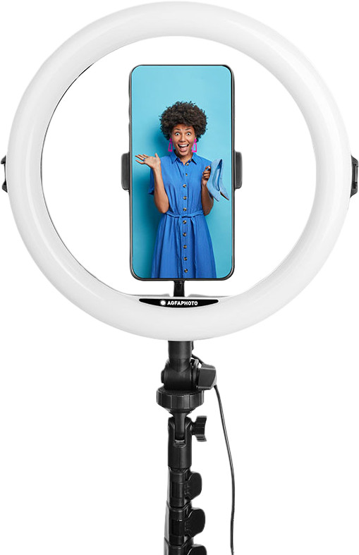 AgfaPhoto 11 Zoll Ringlicht mit 155-cm-Stativ und Fernbedienung detail