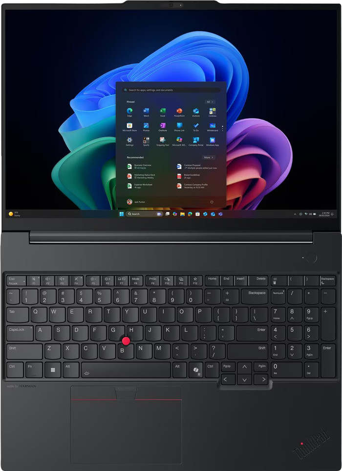 Lenovo ThinkPad E16 Gen 3 (Intel) Copilot+ PC - 22AY007PMH QWERTY oberseite