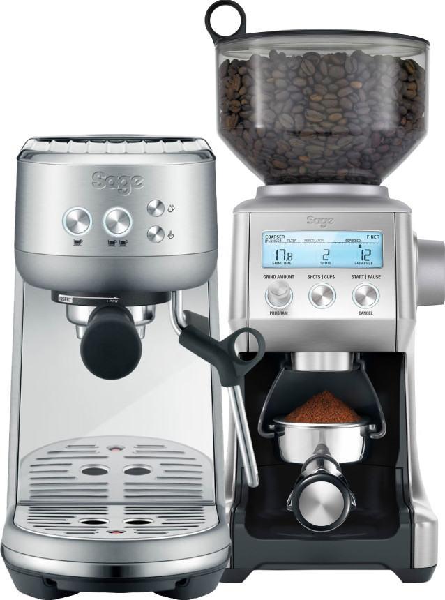 Sage the Bambino Stainless Steel + Kaffeemühle Main Image