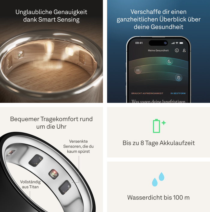 Oura Ring 4 Größe 8 Schwarz visueller lieferant