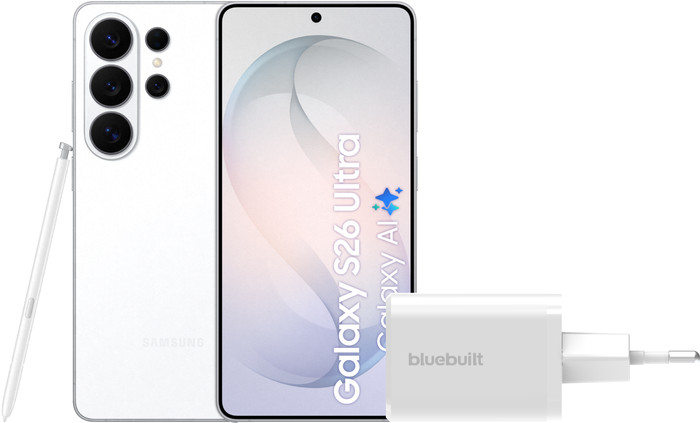 Samsung Galaxy S26 Ultra 256GB Weiß 5G + BlueBuilt Ladegerät 65 Watt Weiß Main Image