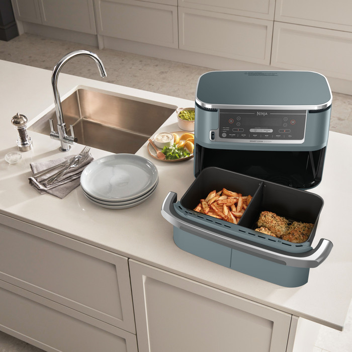 Ninja Foodi FlexDrawer Airfryer Blue product in use