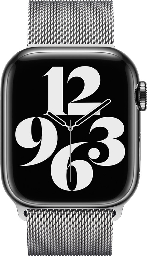 BlueBuilt Milanaise Armband Silber für Apple Watch 42/44/45 mm detail