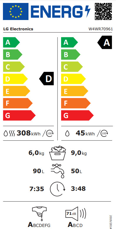 LG W4WR70961 - 9/6 kg null