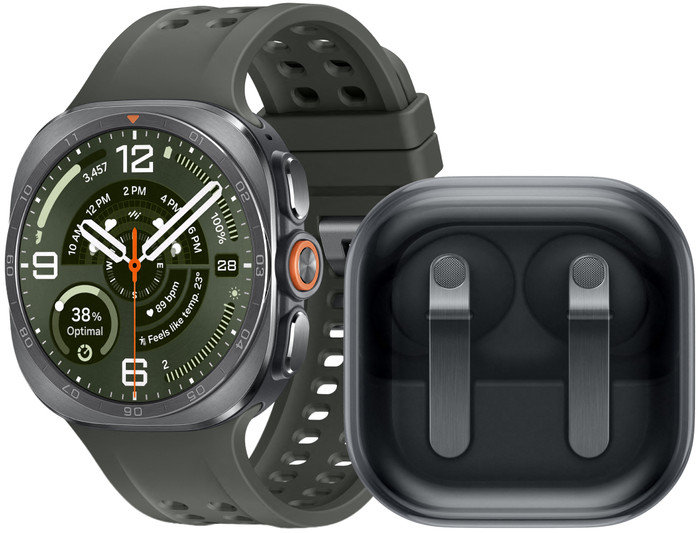 Samsung Galaxy Watch Ultra 2 5G Titan Silber/Grün 47 mm + Samsung Galaxy Buds4 Pro Schwarz Main Image