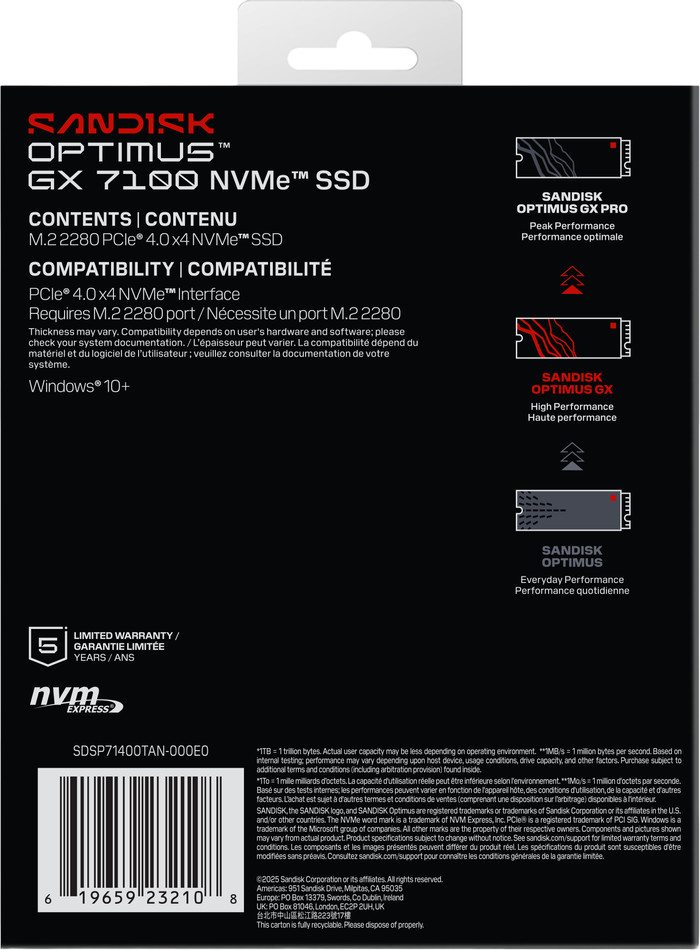 SANDISK Optimus GX 7100 4TB NVMe-SSD verpackung
