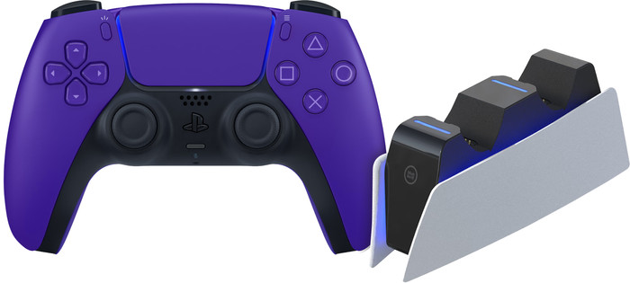 Kabelloser Controller Sony PlayStation 5 DualSense Galactic Purple + BlueBuilt Ladestation Main Image