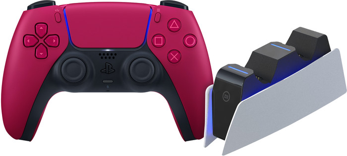 Sony PlayStation 5 DualSense Wireless Controller Cosmic Red + BlueBuilt Charging Dock Main Image