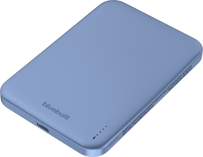 BlueBuilt Wireless Powerbank mit Qi2 und MagSafe 5.000 mAh mit Schnellladen 20 Watt Blau vorne
