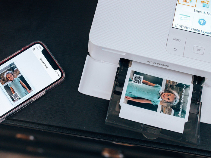 Canon SELPHY CP1500 Weiß + Canon RP-108 Tinte Kassette/Papier Set 108 Blatt produkt in gebrauch