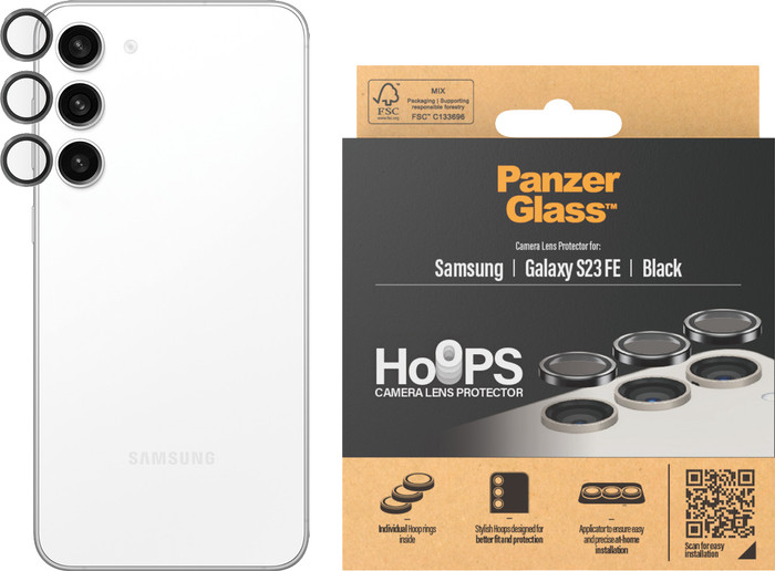 PanzerGlass Hoops Samsung Galaxy S23 FE Camera Lens Protector Glass combined product