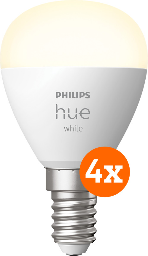 Philips Hue Spherical Light White E14 4-pack Main Image