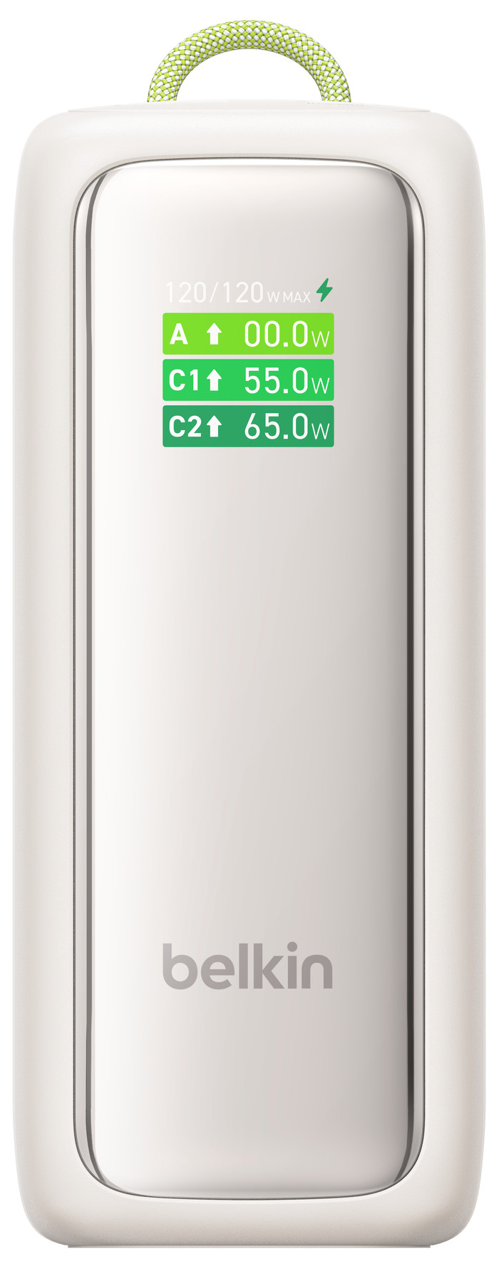 Belkin Powerbank 22.000 mAh mit Schnellladefunktion 120 Watt Beige vorne