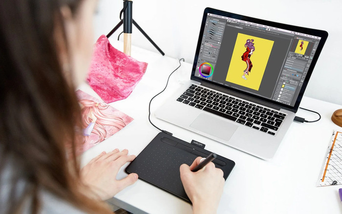 Wacom Intuos S Schwarz produkt in gebrauch