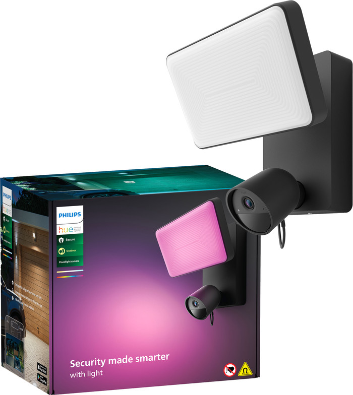 Philips Hue Secure Floodlight Kamera - Schwarz vorne