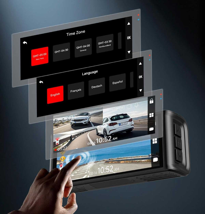 Redtiger F7NT 4K Touchscreen WiFi GPS 2CH 64GB product in use