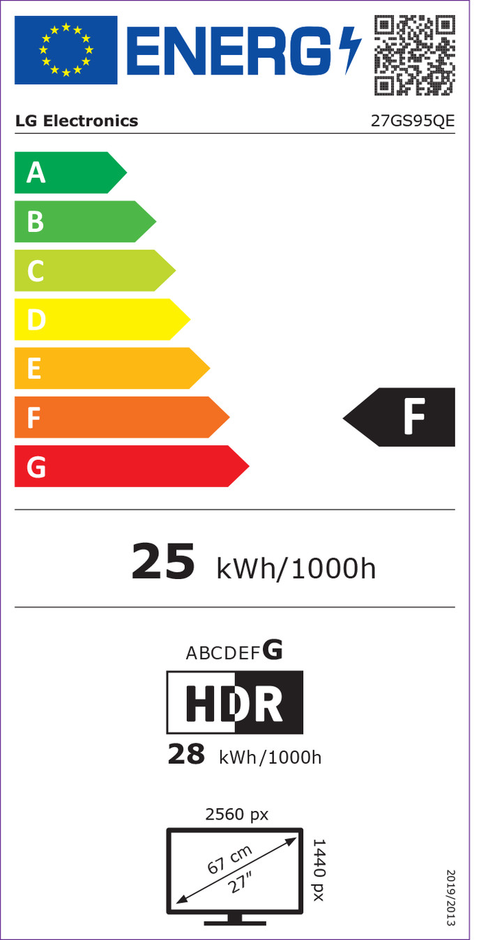 LG UltraGear 27GS95QE-B energy label