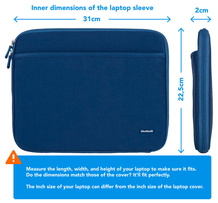 BlueBuilt Laptop Sleeve Width 31cm 13 inches M Blue visual Coolblue 2