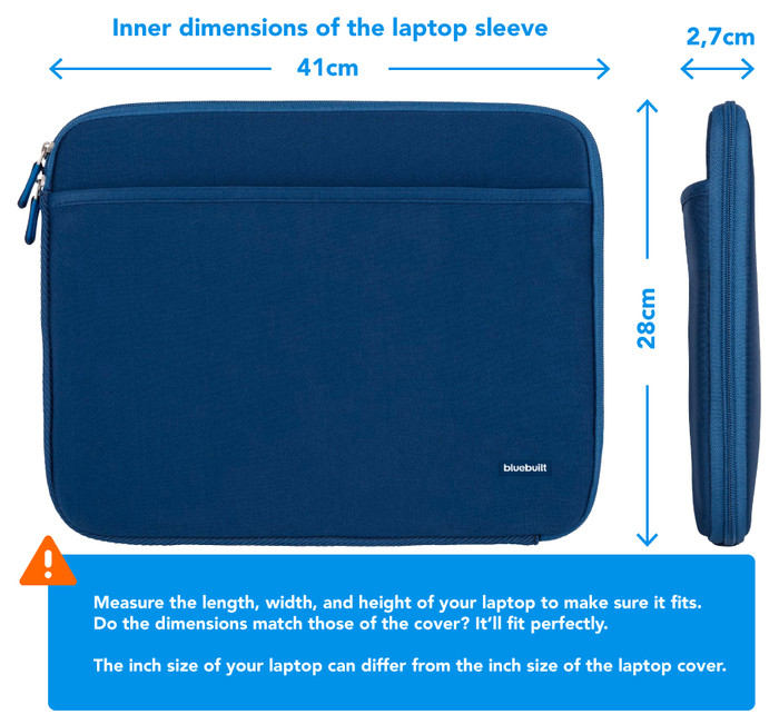 BlueBuilt Laptop Sleeve Width 41cm 17 inches M Blue visual Coolblue 2