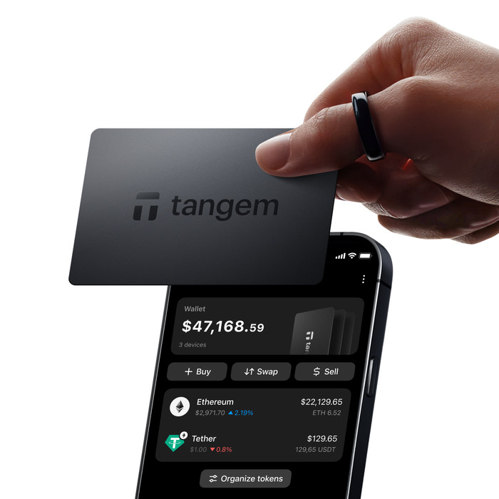 Tangem Wallet 2.0 - Secure Crypto Cold Wallet - 3 Card Set Classic Black visual supplier