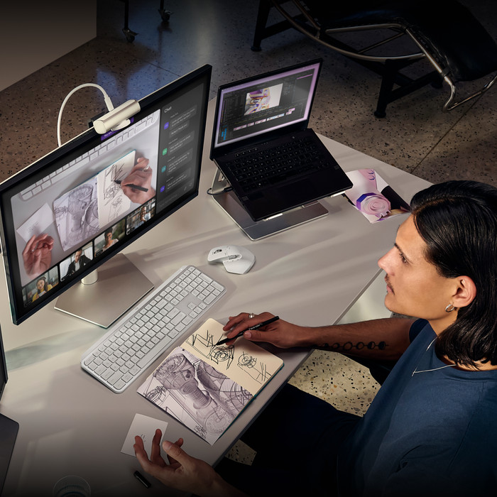 Logitech MX Brio Ultra HD 4K Webcam Black product in use